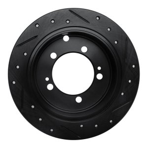 Chrysler Sebring Brake Rotor (1) - Rear Left - R1 Concepts - Drilled & Slotted - Black - `94-`07